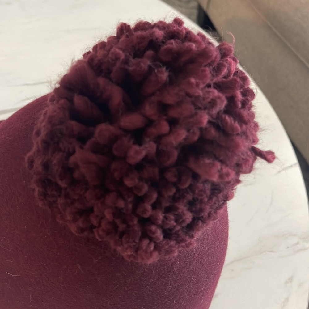 BCBG MaxAzria Burgundy Hat - Picture 4 of 6